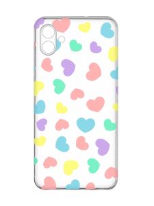 Прозорий чохол на Samsung Galaxy A04e/A042 :: Різнокольорові сердечка (принт 335)