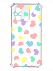 Чохол з потовщеними кутами на Xiaomi Redmi 12C :: Різнокольорові сердечка (принт 335)