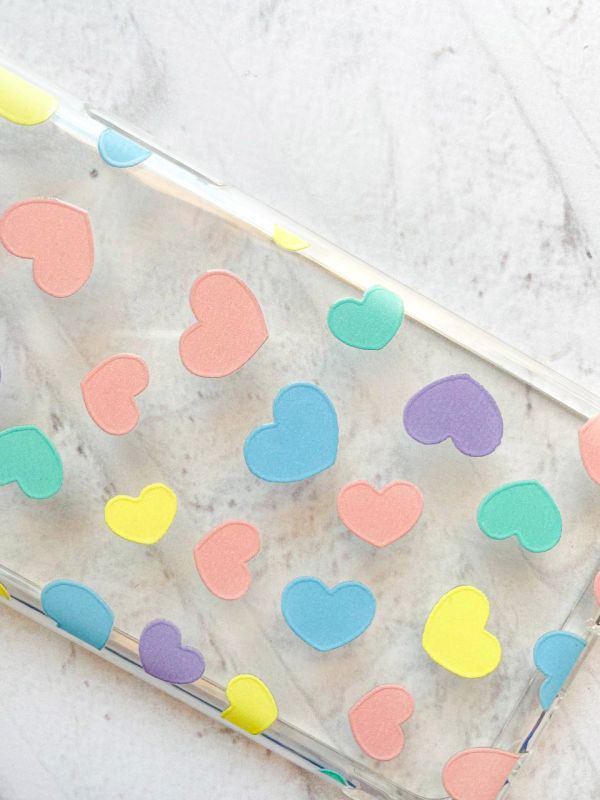 Чохол з потовщеними кутами на Samsung Galaxy A34 5G :: Різнокольорові сердечка (принт 335)