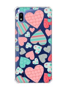 Чохол з потовщеними кутами на Samsung Galaxy A10 (2019)/A105 :: Різнокольорові сердечка (принт 334)