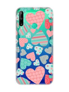 Прозорий чохол для Huawei P40 lite E / Y7p  :: Різнокольорові сердечка (принт 334)