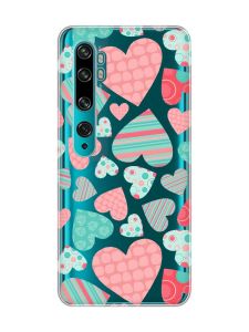 Прозорий чохол на Xiaomi Mi Note 10/Note 10 Pro :: Різнокольорові сердечка (принт 334)