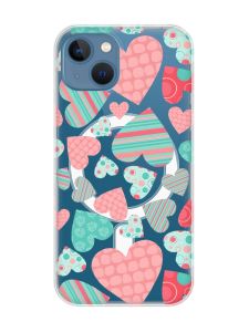 Магнітний чохол на iPhone 13 (6.1) із підтримкою MagSafe :: Різнокольорові сердечка (принт 334)