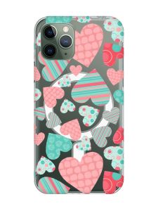 Магнітний чохол на iPhone 12/12 Pro із підтримкою MagSafe :: Різнокольорові сердечка (принт 334)