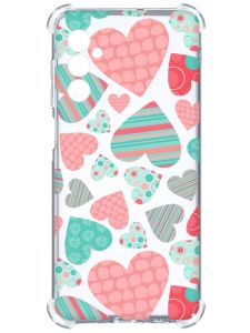 Чохол з потовщеними кутами на Samsung Galaxy A14 5G :: Різнокольорові сердечка (принт 334)