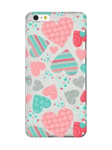 Прозорий чохол на iPhone 6+/6 Plus :: Різнокольорові сердечка (принт 334)