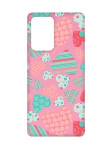 Матовий рожевий чохол на Samsung Galaxy A52 :: Різнокольорові сердечка (принт 334)