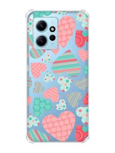 Чохол з потовщеними кутами на Xiaomi Redmi Note 12 4G :: Різнокольорові сердечка (принт 334)