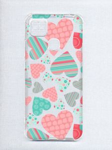 Чохол з потовщеними кутами на Xiaomi Redmi 9C/10A :: Різнокольорові сердечка (принт 334)