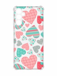 Чохол з потовщеними кутами на Samsung Galaxy A34 5G :: Різнокольорові сердечка (принт 334)
