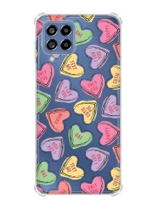 Чохол з потовщеними кутами на Samsung Galaxy M53 (M536) 5G :: Сердечка з текстом (принт 333)