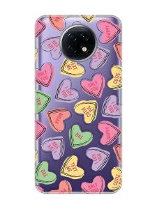 Прозорий чохол на Xiaomi Redmi Note 9T/Redmi Note 9 5G :: Сердечка з текстом (принт 333)