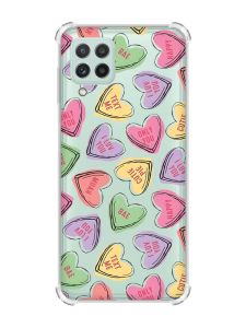 Чохол із потовщеними кутами на Samsung Galaxy A22 5G / A22s 5G :: Сердечка з текстом (принт 333)