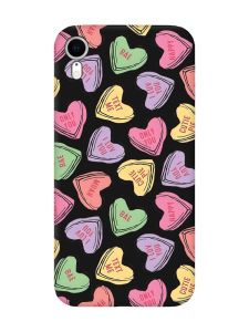 Матовий чорний чохол на Apple iPhone XR :: Сердечка з текстом (принт 333)