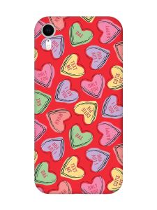 Матовий червоний чохол на Apple iPhone XR :: Сердечка з текстом (принт 333)