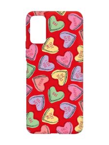 Матовий червоний чохол на Xiaomi Redmi Note 11 4G :: Сердечка з текстом (принт 333)