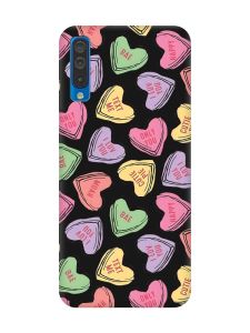 Матовий чорний чохол на Samsung Galaxy A50 (2019) A505/A30s :: Сердечка з текстом (принт 333)