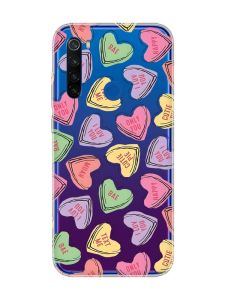 Прозорий чохол на Xiaomi Redmi Note 8T :: Сердечка з текстом (принт 333)