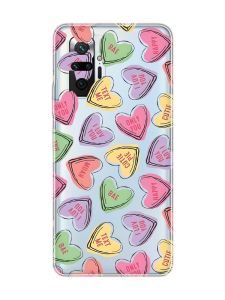Прозорий чохол для Xiaomi Redmi Note 10 Pro/10 Pro Max :: Сердечка з текстом (принт 333)