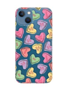 Прозорий чохол на Apple iPhone 13 :: Сердечка з текстом (принт 333)