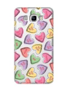 Прозорий чохол на Samsung Galaxy J7(2016) J710 :: Сердечка з текстом (принт 333)