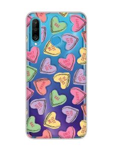 Прозорий чохол на Huawei P30 Lite :: Сердечка з текстом (принт 333)
