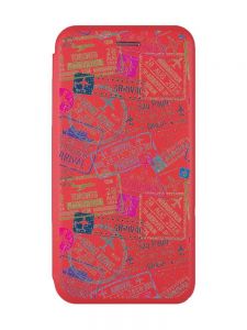 Чохол-книжка з малюнком для Samsung Galaxy A14 5G Червоний :: Подорожі. Штампи (принт 316)