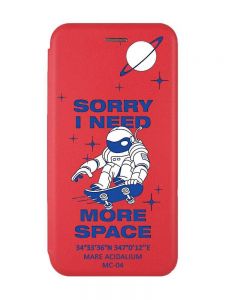 Чохол-книжка з малюнком для Samsung Galaxy A14 5G Червоний :: Космонавт на скейті (принт 248)