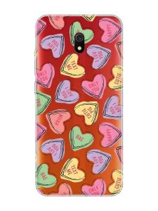 Прозорий чохол на Xiaomi Redmi 8A :: Сердечка з текстом (принт 333)