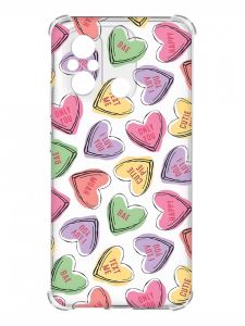 Чохол з потовщеними кутами на Xiaomi Redmi 12C :: Сердечка з текстом (принт 333)