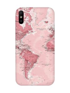 Матовий чохол з червоними боками на Xiaomi Redmi 9A :: Подорожі. Карта (принт 319)