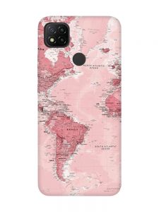 Матовий чохол з червоними боками на Xiaomi Redmi 9C/10A :: Карта. Подорожі (принт 319)