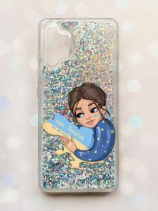 Чохол з плаваючими блискітками Samsung Galaxy A32 Срібний :: Моя Україна (принт 2)