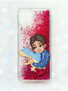Чохол з плаваючими блискітками Samsung Galaxy A12 Рожевий :: Моя Україна (принт 2)
