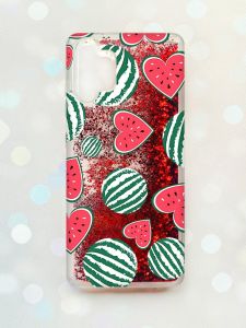 Чохол з плаваючими блискітками Samsung Galaxy A32 Червоний :: Кавуни сердечка (принт 343)