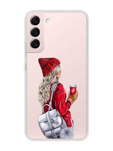 Прозорий чохол на Samsung Galaxy S22 :: Дівчина з рюкзаком (принт 9)