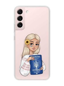 Прозорий чохол на Samsung Galaxy S22 :: Дівчина з паспортом (принт 13)