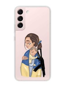 Прозорий чохол на Samsung Galaxy S22 :: Мама-захисниця (патріотичний принт 20)