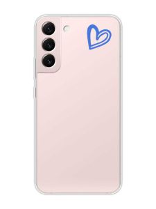 Прозорий чохол на Samsung Galaxy S22 :: Сердечко синє (принт 48)