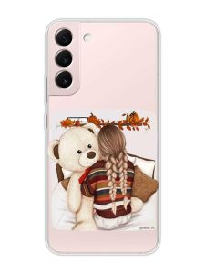 Прозорий чохол на Samsung Galaxy S22 :: Дівчинка з ведмедиком (принт 117)