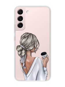 Прозорий чохол на Samsung Galaxy S22 :: Дівчина з латте (принт 227)