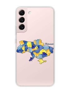 Прозорий чохол на Samsung Galaxy S22 :: Карта України (принт 261)