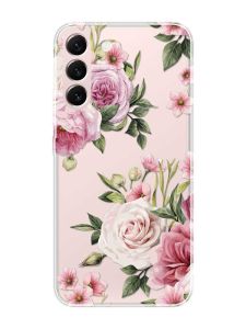 Прозорий чохол на Samsung Galaxy S22 :: Рожеві квіти (принт 287)
