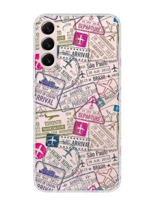 Прозорий чохол на Samsung Galaxy S22 :: Подорожі. Штампи (принт 316)