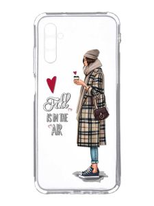Прозорий чохол на Samsung Galaxy A34 5G/A346 :: Дівчина з кавою (принт 59)