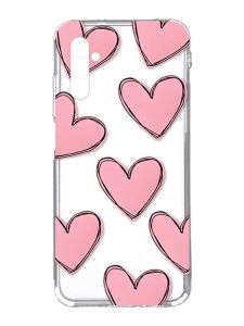 Прозорий чохол на Samsung Galaxy A34 5G/A346 :: Сердечка рожеві (принт 78)