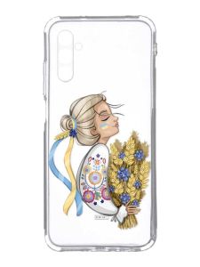 Прозорий чохол на Samsung Galaxy A34 5G/A346 :: Українка з колосками (патріотичний принт 173)