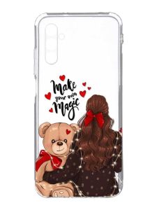 Прозорий чохол на Samsung Galaxy A34 5G/A346 :: Дівчина з ведмедиком (принт 188)