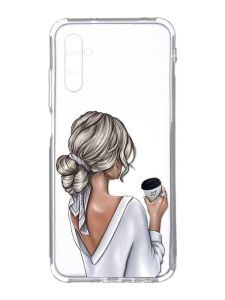 Прозорий чохол на Samsung Galaxy A34 5G/A346 :: Дівчина з латте (принт 227)