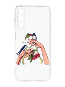 Прозорий силіконовий чохол на Samsung Galaxy M14 :: Ластівки (патріотичний принт 15)